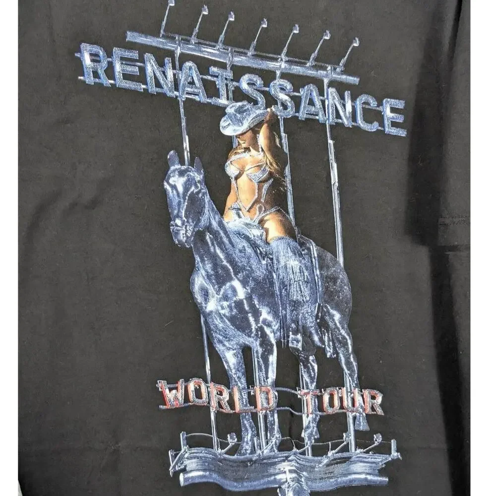 Beyonce Concert Shirt Mens Large Black Renaissance World Tour Graphic Tee